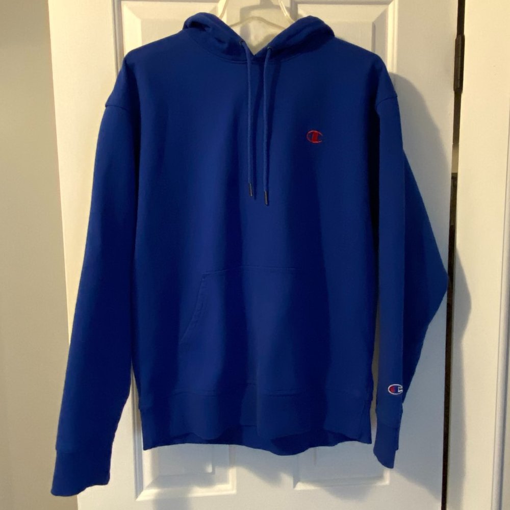 royal blue Champion hoodie